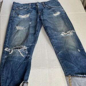 AG Adriano Goldschmied Women's Distressed Blue Jeans